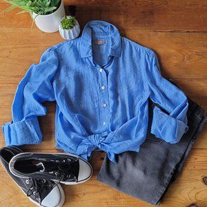 Button Blouse Crinkle Blouse J.Jill